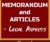 Memorandum and Articles - Legal aspects