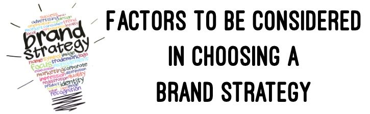 Factors to be considered in choosing a Brand Strategy