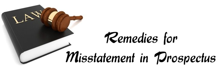 Remedies for Misstatement in Prospectus